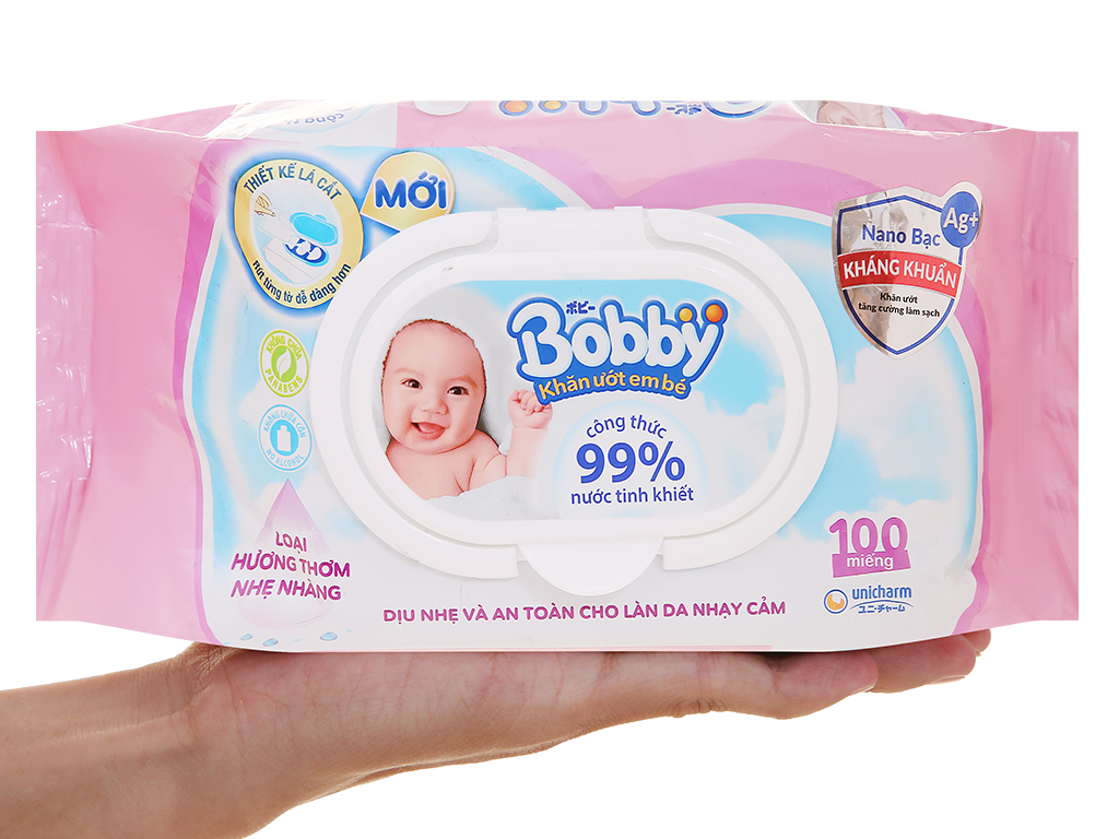 KHĂN GIẤY ƯỚT EM BÉ BOBBY 100 TỜ