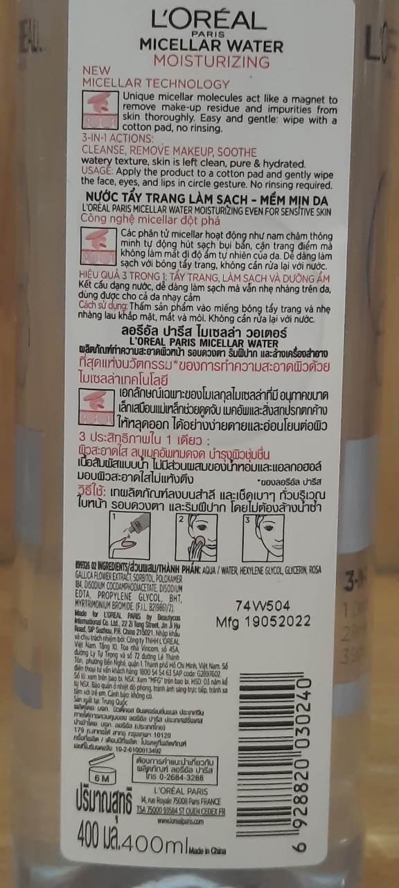 Nước Tẩy Trang LOREAL 400ml - BACH HOA HV