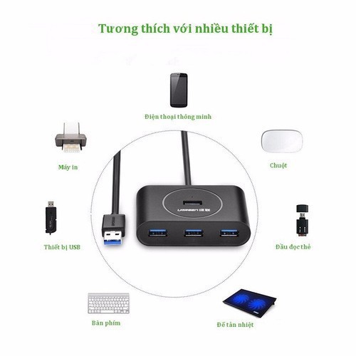 Bộ Chia USB 3.0 1 Ra 4 Cổng Ugreen 20290 - Hàng