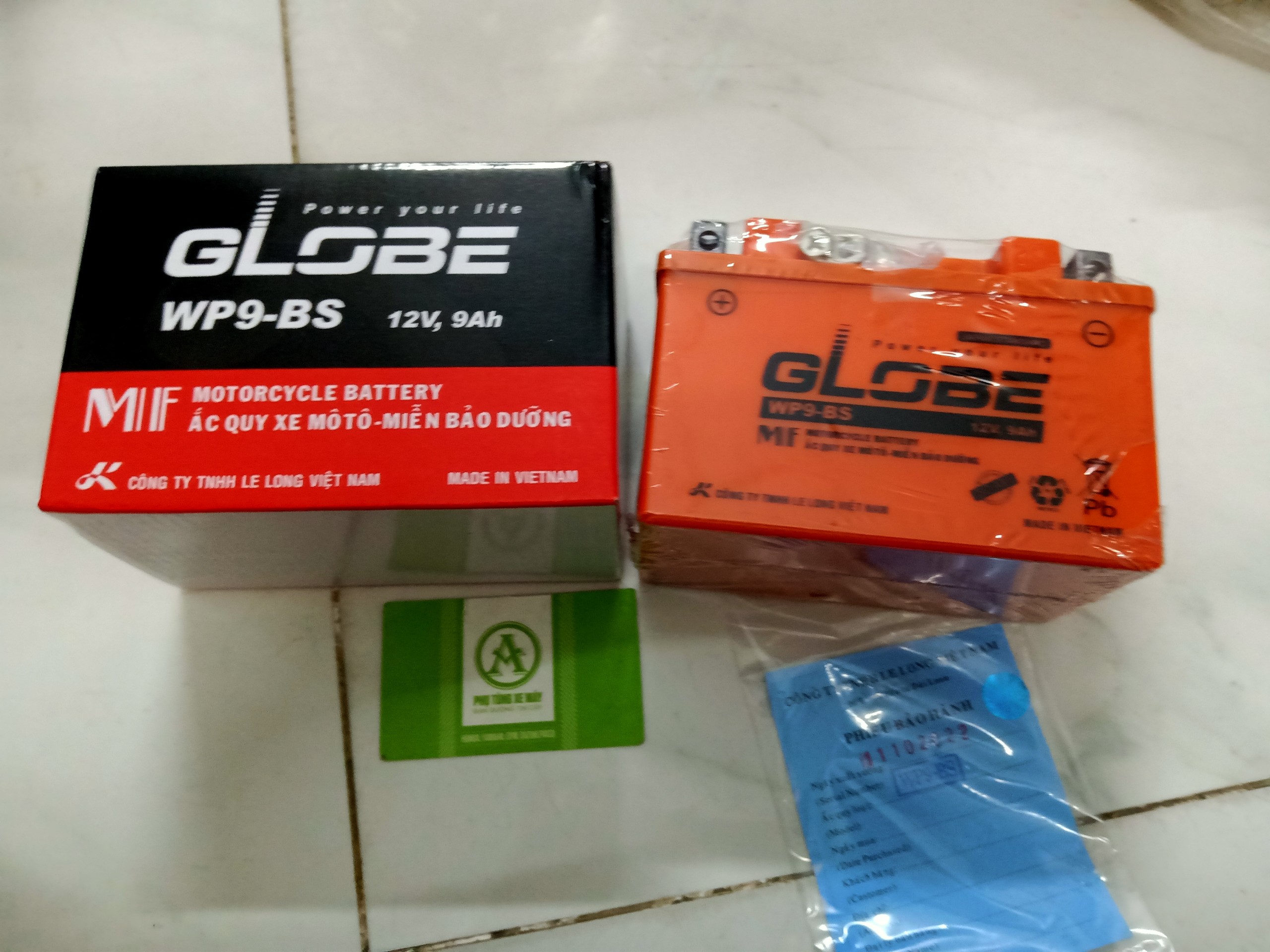 Bình Ắc Quy GLOBE WP9-BS (12V, 9Ah) cho xe SPACY