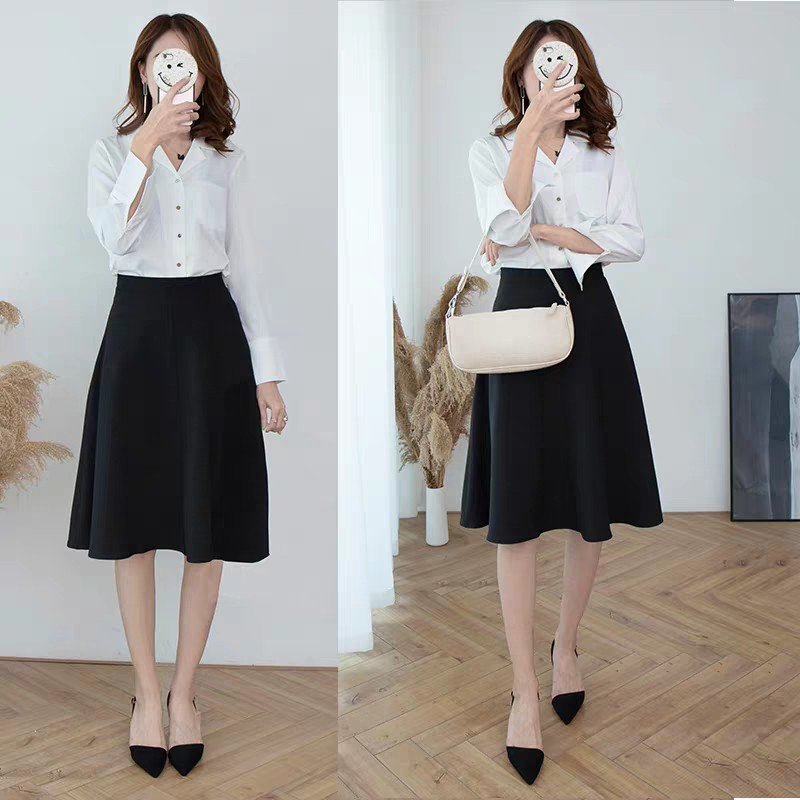 Chân váy xòe siêu thời trang cho bạn gái, chân váy dài 40-50-60-70cm nữ tính kiểu dáng BASIC dễ phối đồ