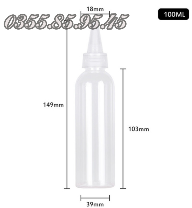 100 chai nhựa trong nắp nhọn 5ml / 10ml / 15ml / 20ml / 30ml / 50ml / 80ml / 100ml - lọ chiết mỹ phẩm du lịch.