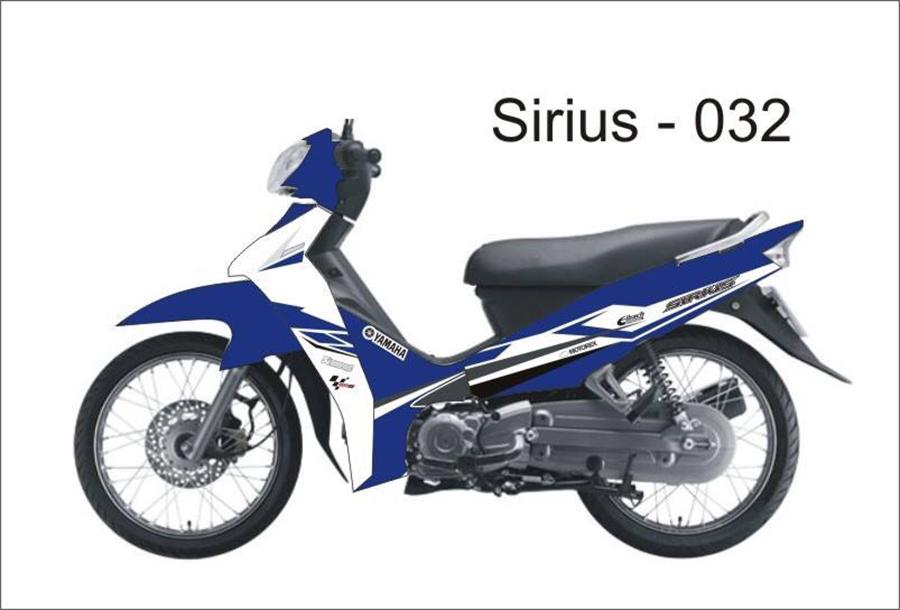 tem trùm xe máy sirius chế đẹp - giá rẻ - tem trắng xanh