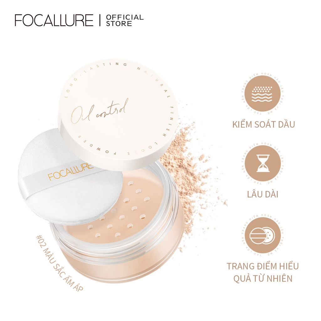 Phấn phủ dạng bột kiểm soát dầu cho lớp trang điểm mượt mà tự nhiên focallure perfect base
