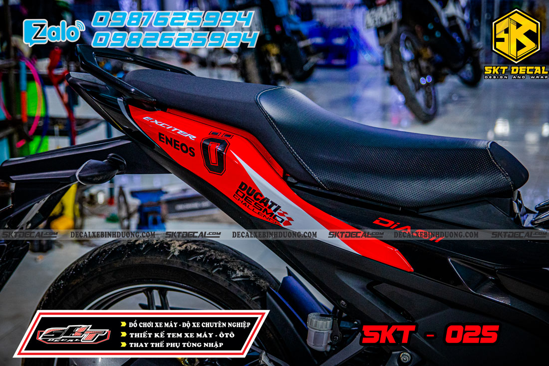 tem trùm exciter 155 đỏ trắng đen ohlin