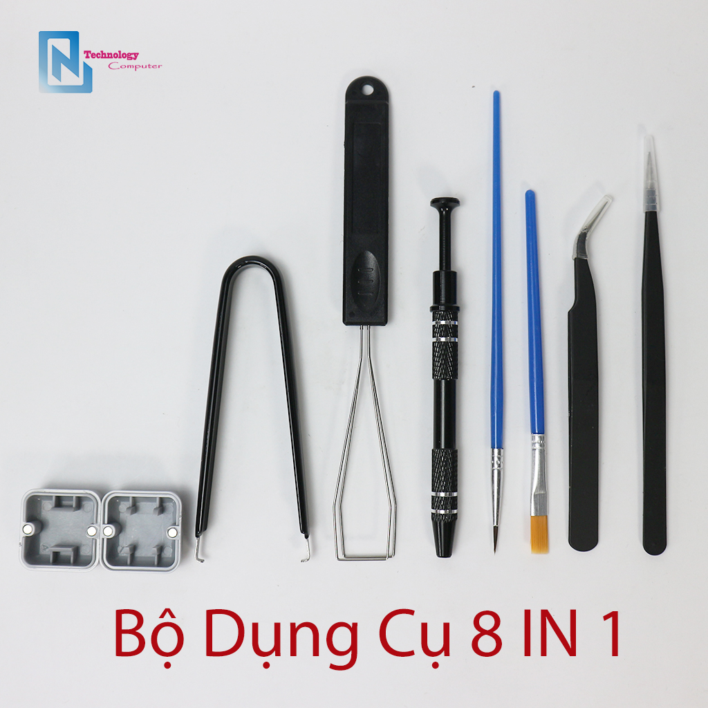 Bộ 9 In 1 Dụng Cụ Lube Mod Bàn Phím Cơ Mở Switchpuller Stem Picker Keypuller Opener Đóng Hộp
