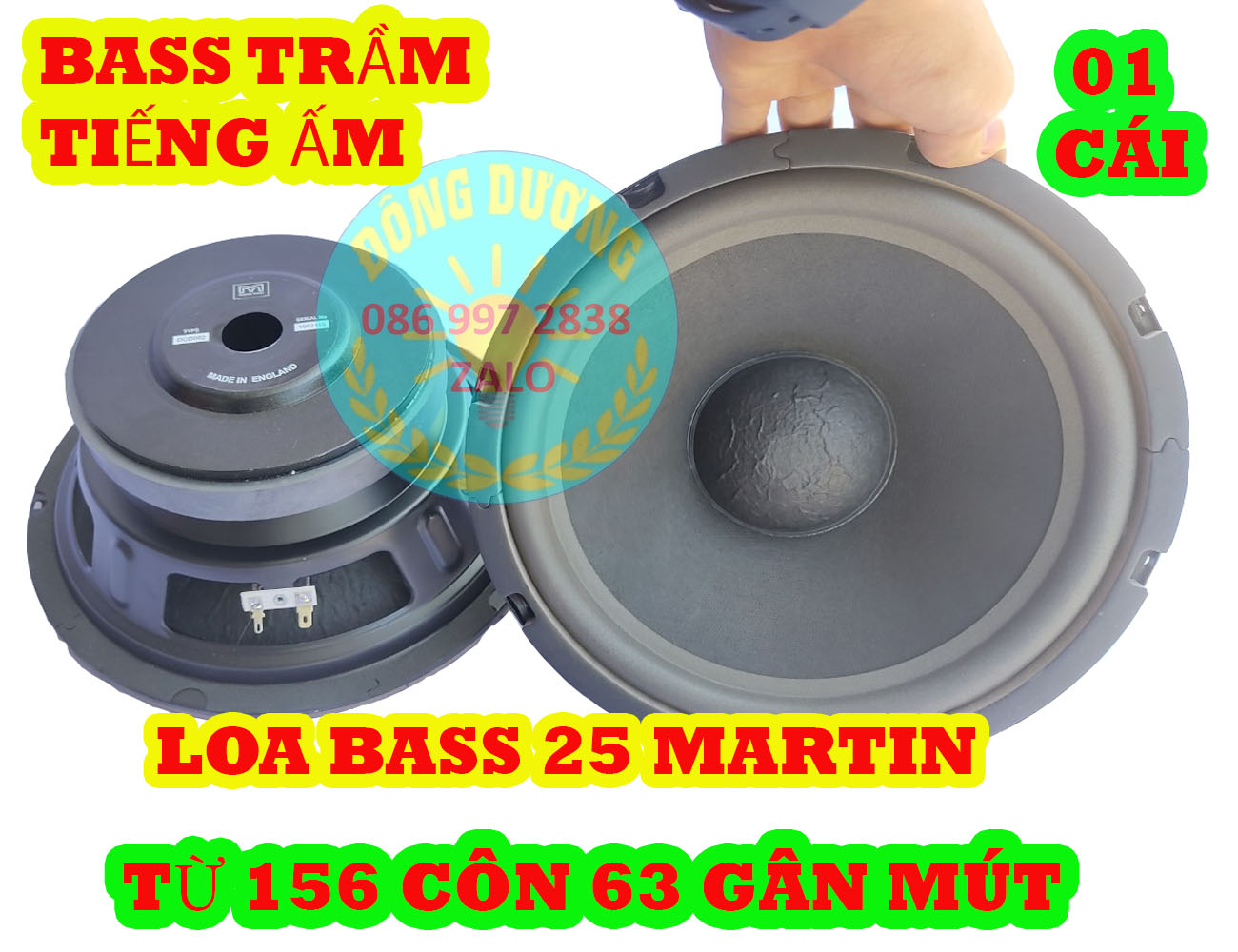 CỦ LOA BASS 25 MARTIN GÂN MÚT - GIÁ 1 CHIẾC - TỪ 156 COIL 63MM