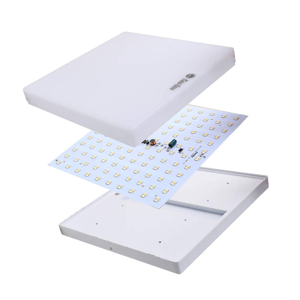Đèn LED ốp trần LN12N 220x220/18W 6500K SS [tràn viền] [đế nhựa]