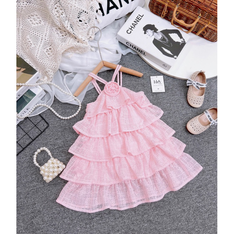 Váy yếm tầng 2 dây siêu xinh cho bé
