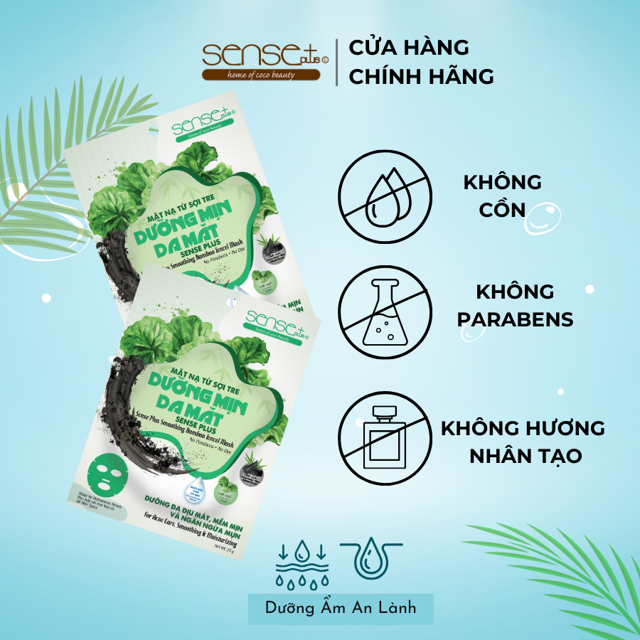 MẶT NẠ TỪ SỢI TRE DƯỠNG MỊN DA MẶT SENSE PLUS 23G