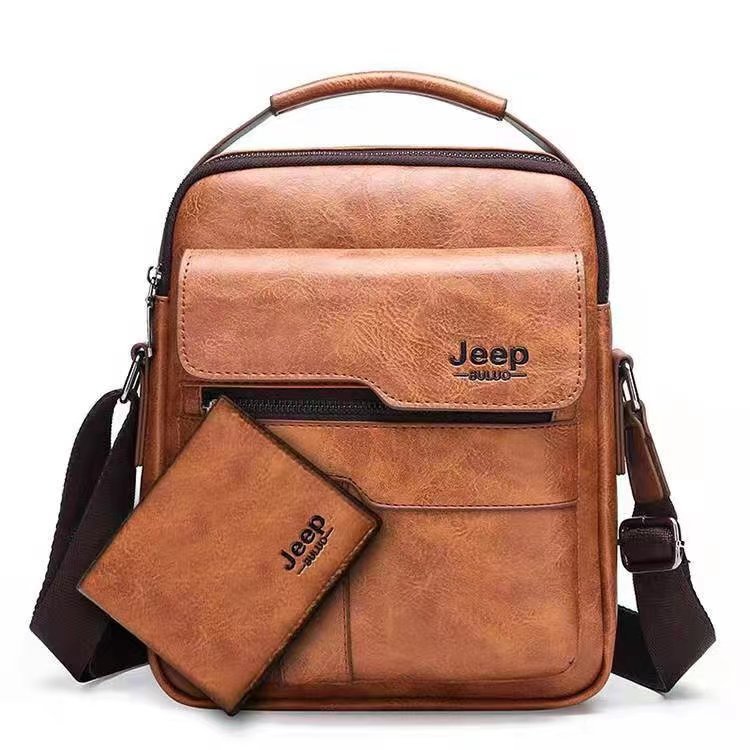 Túi đeo chéo nam jeep da pu cao cấp chống nước cặp xách nhiều ngăn đựng ipad đi chơi du lịch lala102