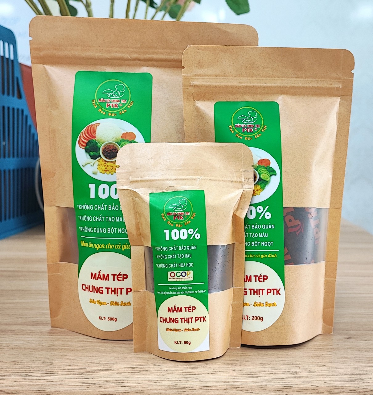 Thịt Chưng Mắm Tép PTK (Mắm Tép Chưng Thịt PTK) túi 90gr