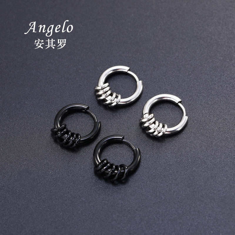 明星权志龙同款个性线圈钛钢耳扣钛钢不锈钢耳扣耳环