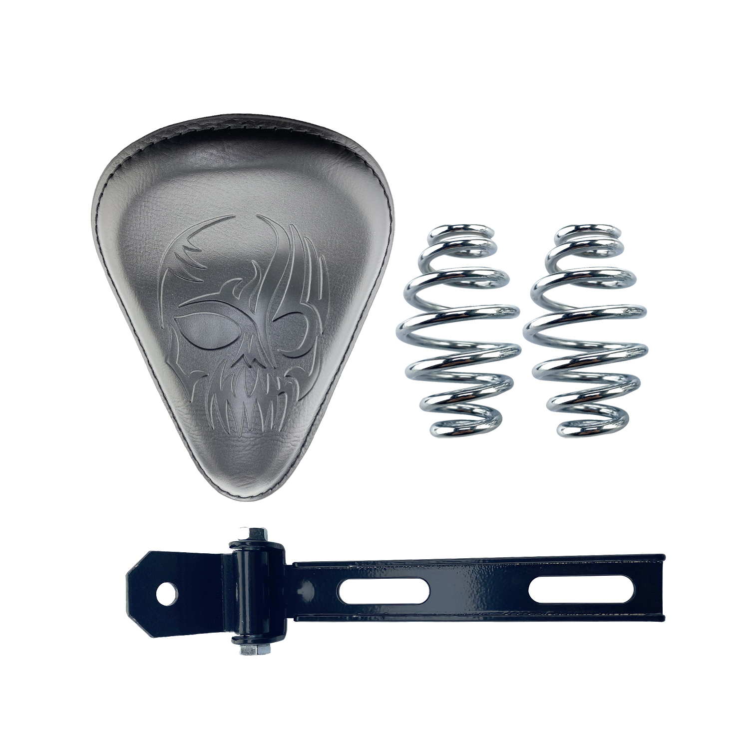 Ghế solo lái xe mô tô đầu lâu bằng da pu 3 "; giá đỡ lò xo cho harley sportster bobber chopper 883 xl883l xl883c xlh1200 customized