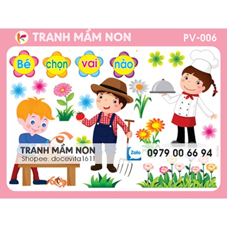 Decal mầm non - góc phân vai pv-006