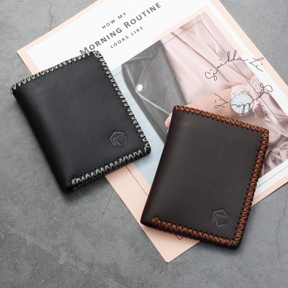 Ví đứng da bò AT Leather ATMV-02 - Viền may thủ công