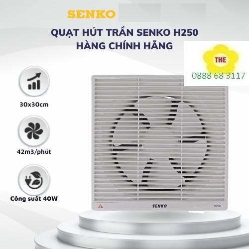 [HCM] Quạt hút tường SENKO H250 - Chừa lỗ tường 30 cm