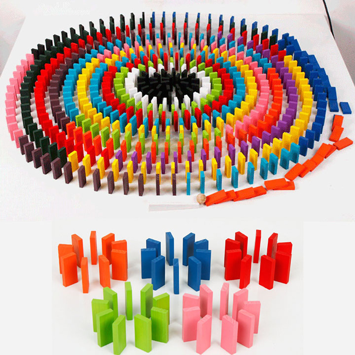 Set of 120 pieces puzzle Domino material wooden educational toys