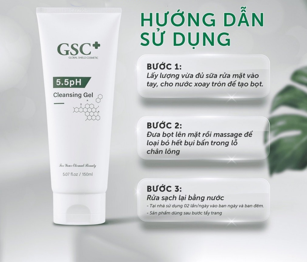 Sữa Rửa Mặt Gel GSC 5.5pH Cleansing Gel 150ml