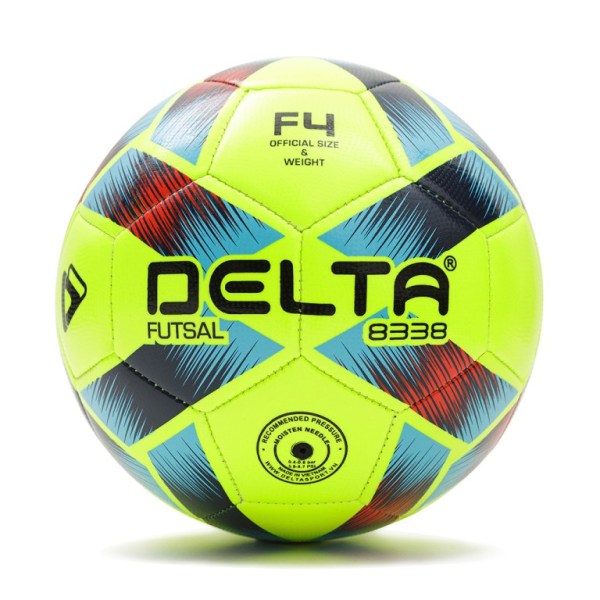 Bóng đá futsal DELTA 9963-4M size 4 sử dụng cho 12 tuổi trở lên, dùng trên sân sàn gỗ trong nhà, sân cỏ thường hoặc sân cỏ nhân tạo ngoài trời