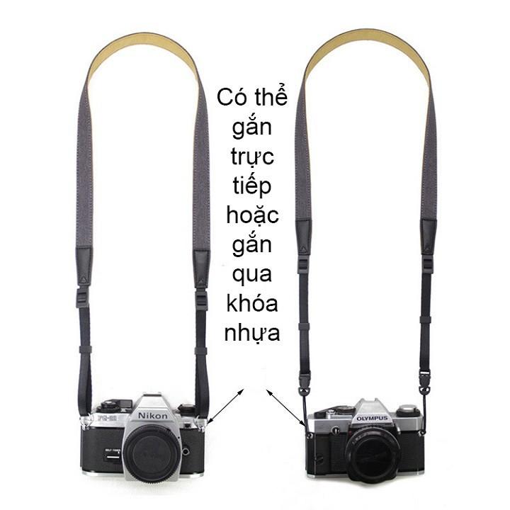 [HCM]Dây Đeo Máy Ảnh Denim Bản Nhỏ (nhiều màu lựa chọn)