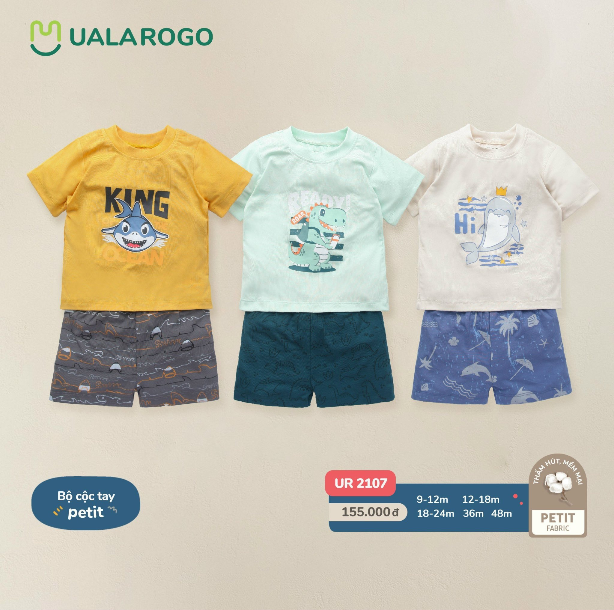 Bộ cộc tay Petit Uala rogo 9m - 4
