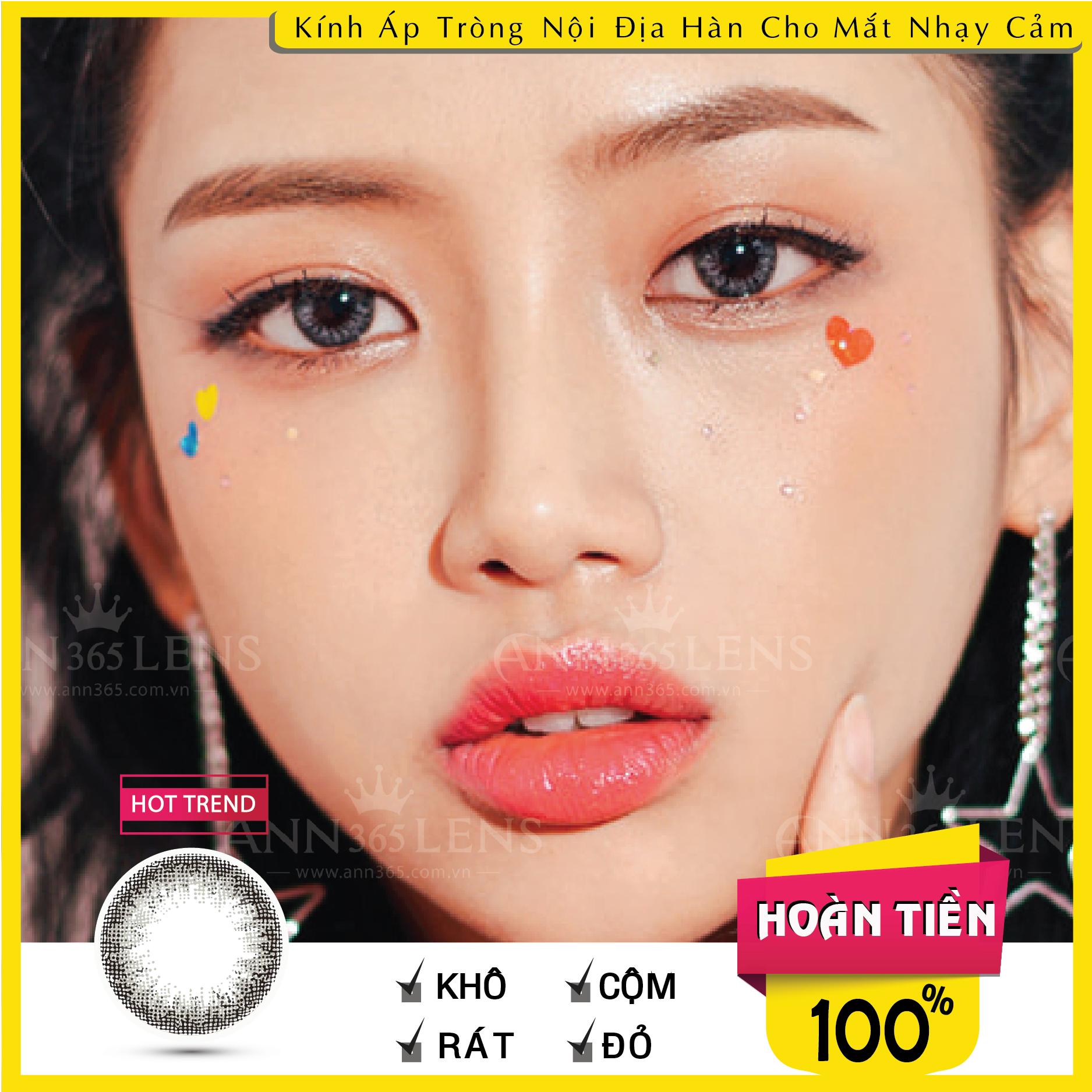[𝟯𝟬 𝗱𝗮𝘆𝘀] Kính áp tròng Cận Loạn 1 tháng ANN365 Hàn Quốc Màu Xám Cá Tính Add Gray Cho Mắt Khô Yếu Đeo 12H/Ngày