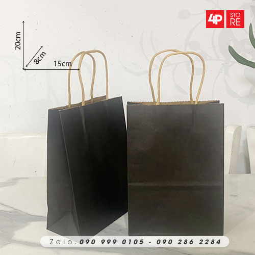 10 TÚI KRAFT ĐEN 120GSM - NHIỀU SIZE