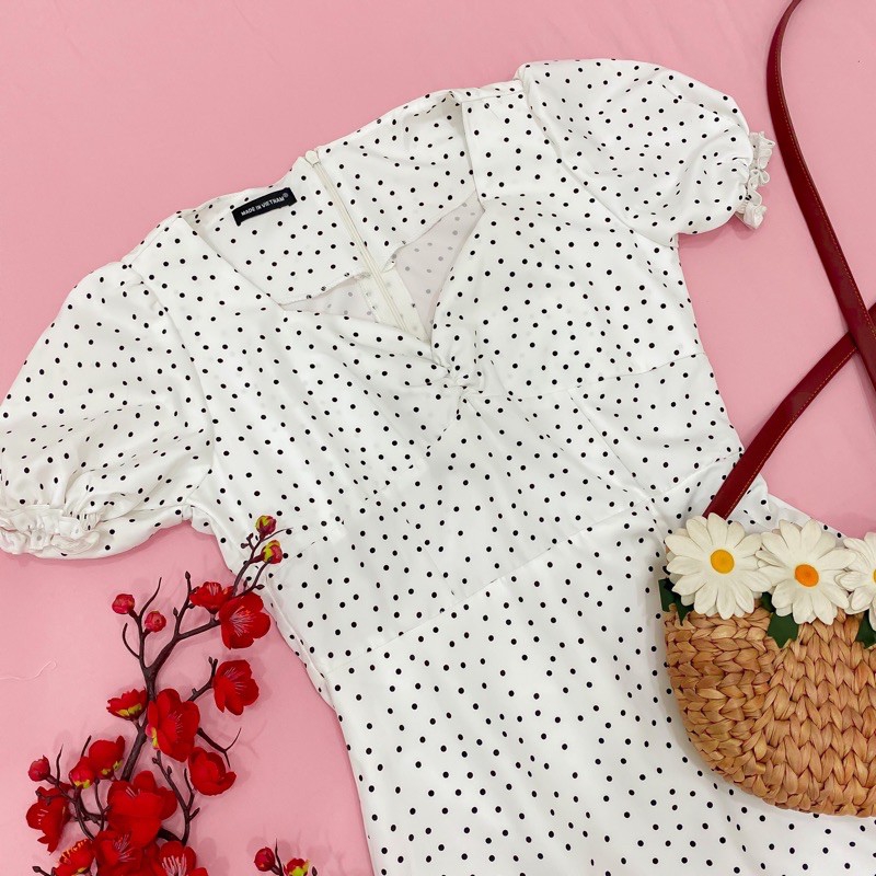 ĐẦM CHẤM BI NHÚN NGỰC MS18 (có ảnh thật)