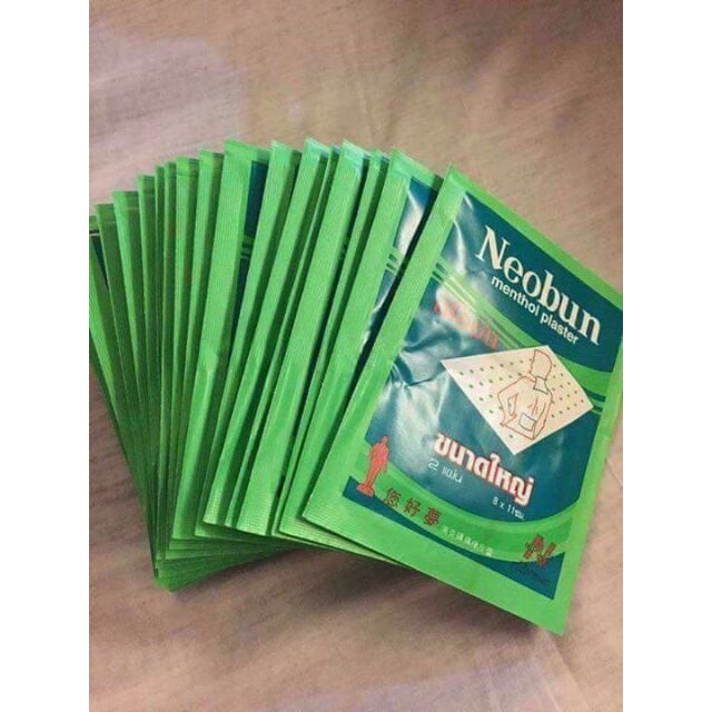 1Gói (10 Miếng) Cao Dán Giảm Đau Neobun Menthol Plaster