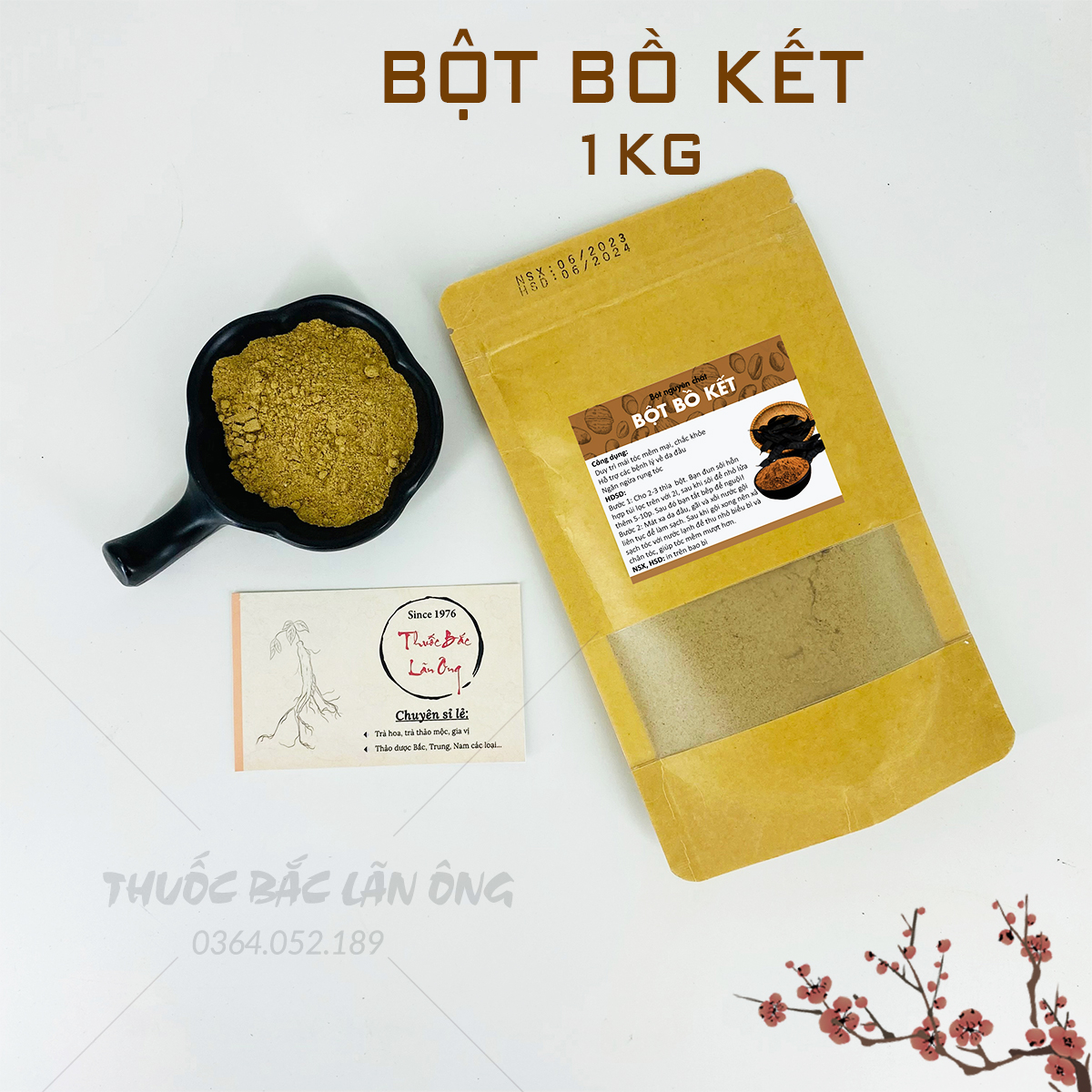 1kg Bột bồ kết đã rang thơm, bồ kết túi lọc sạch gàu,ngăn rụng tóc, nấm ngứa da đầu - Lãn Ông