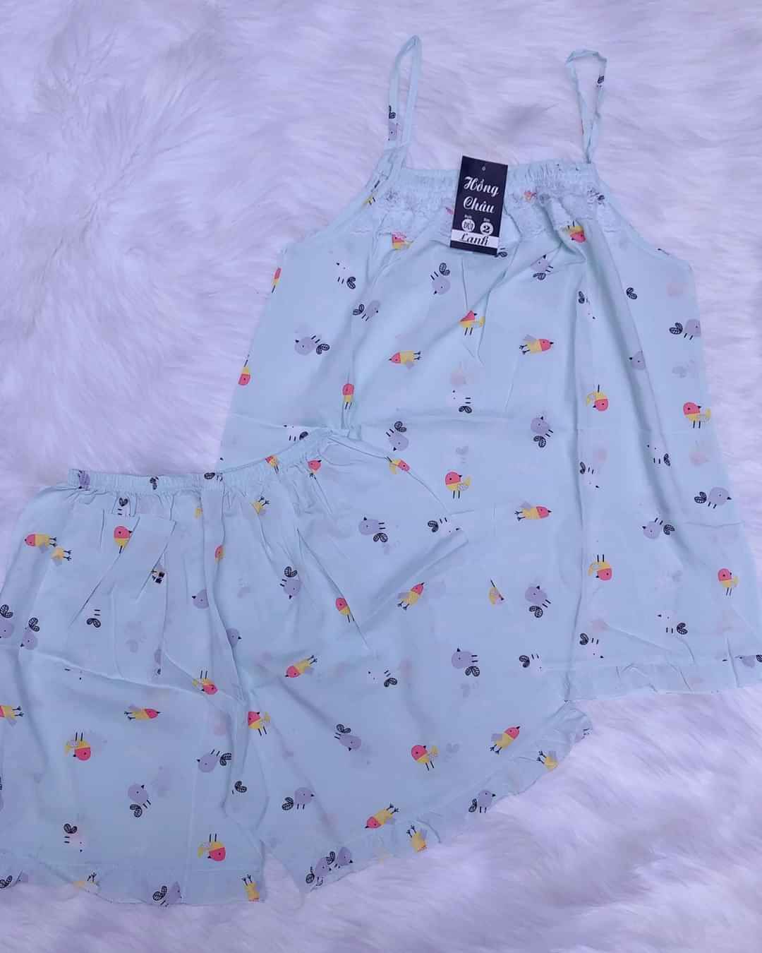 Đồ bộ tole lanh quần đùi áo 2 dây