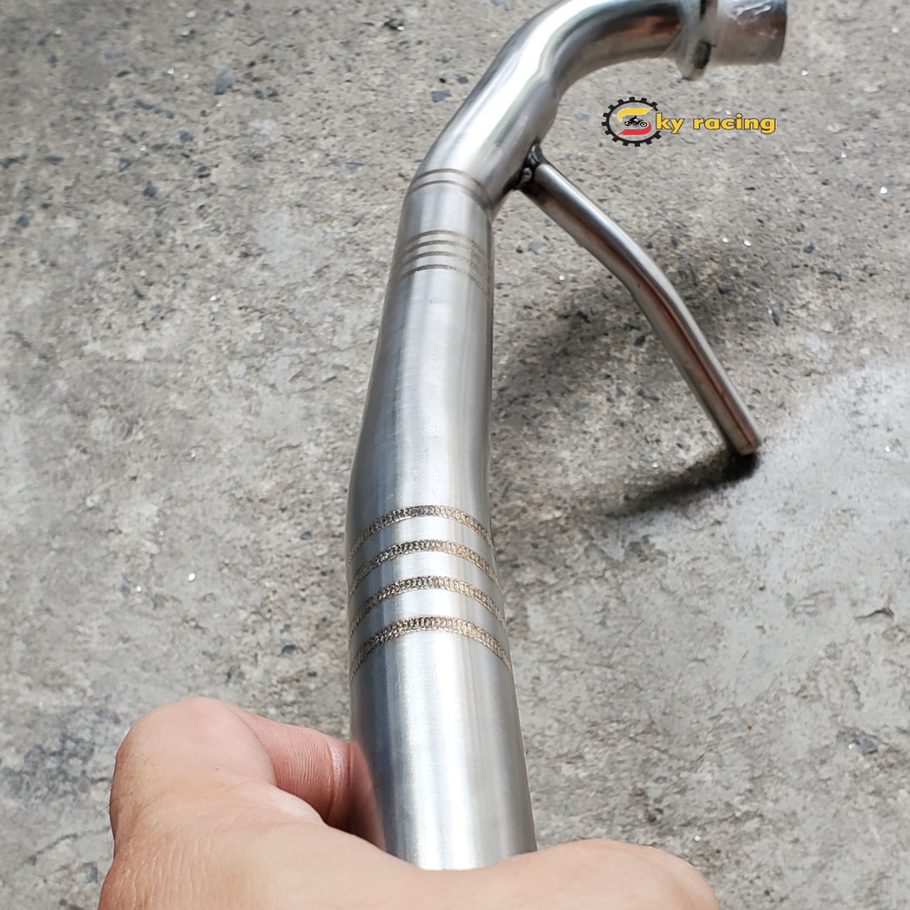 Cổ pô sirius có ống hơi inox 304 chạy tig phi 27 gắn như zin