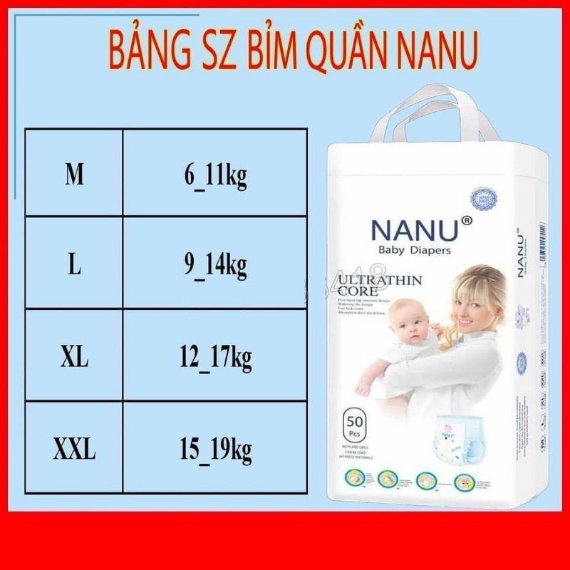 [Free ship] bỉm tã quần NANU L50  (9-14kg)
