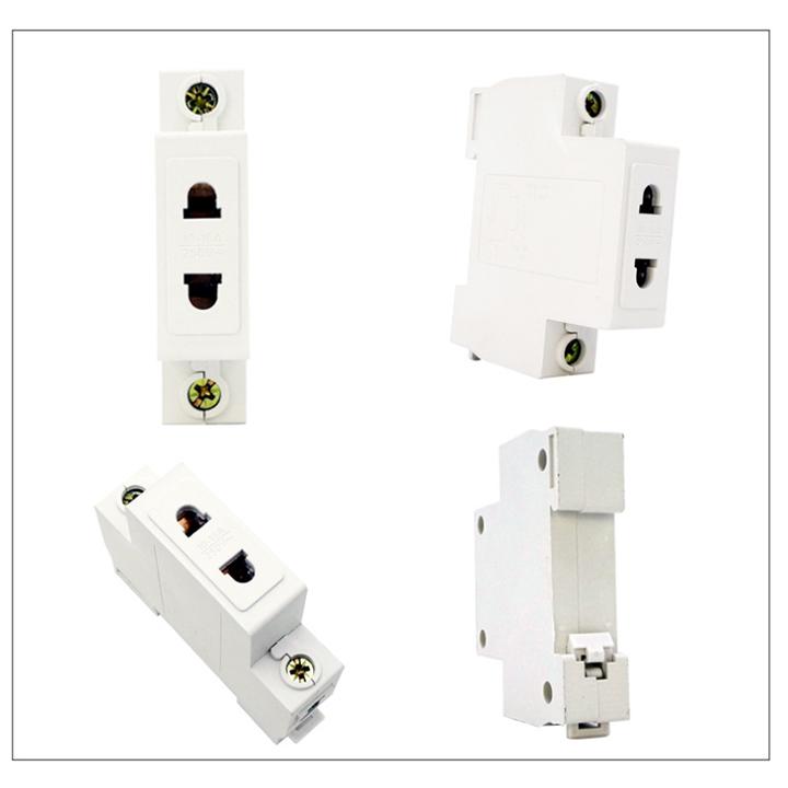 Ổ cắm điện 2 lỗ lắp ray cài Aptomat tủ điện dân dụng