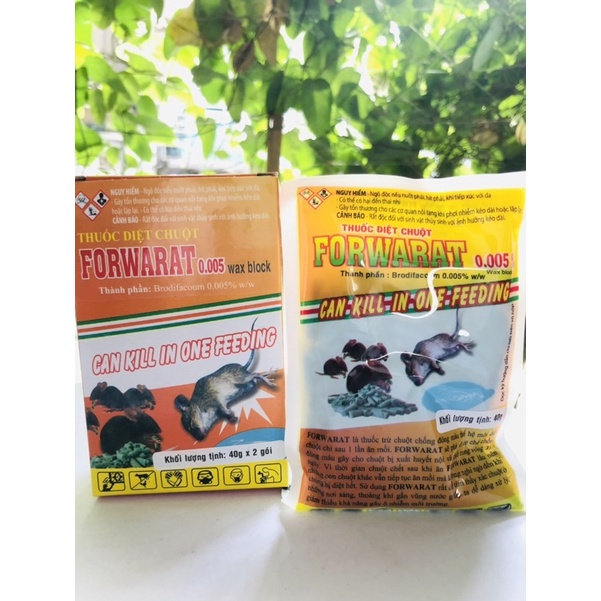 Thuốc diệt chuột sinh học cực mạnh gói forwarat 80gram/hộp - bả chuột sinh học, thuốc diệt chuột cực mạnh