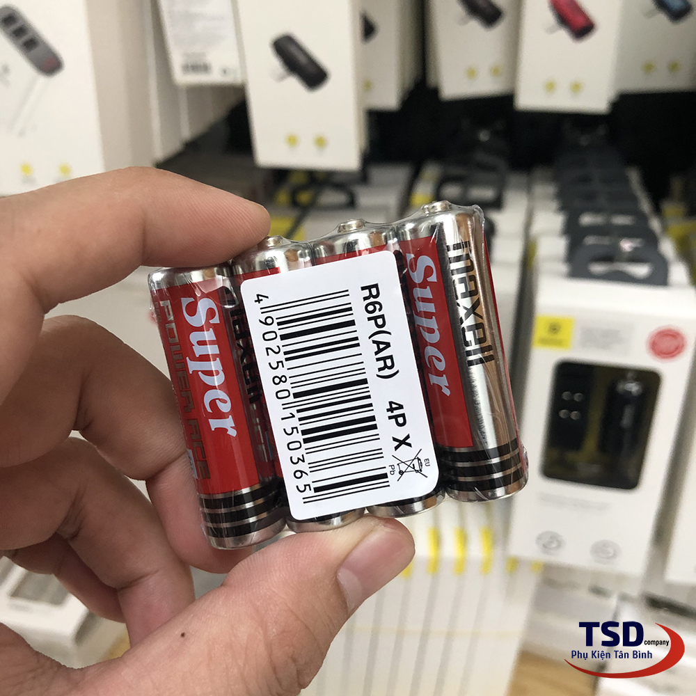 Vỉ 4 Viên Pin Tiểu Maxell AA Chính Hãng