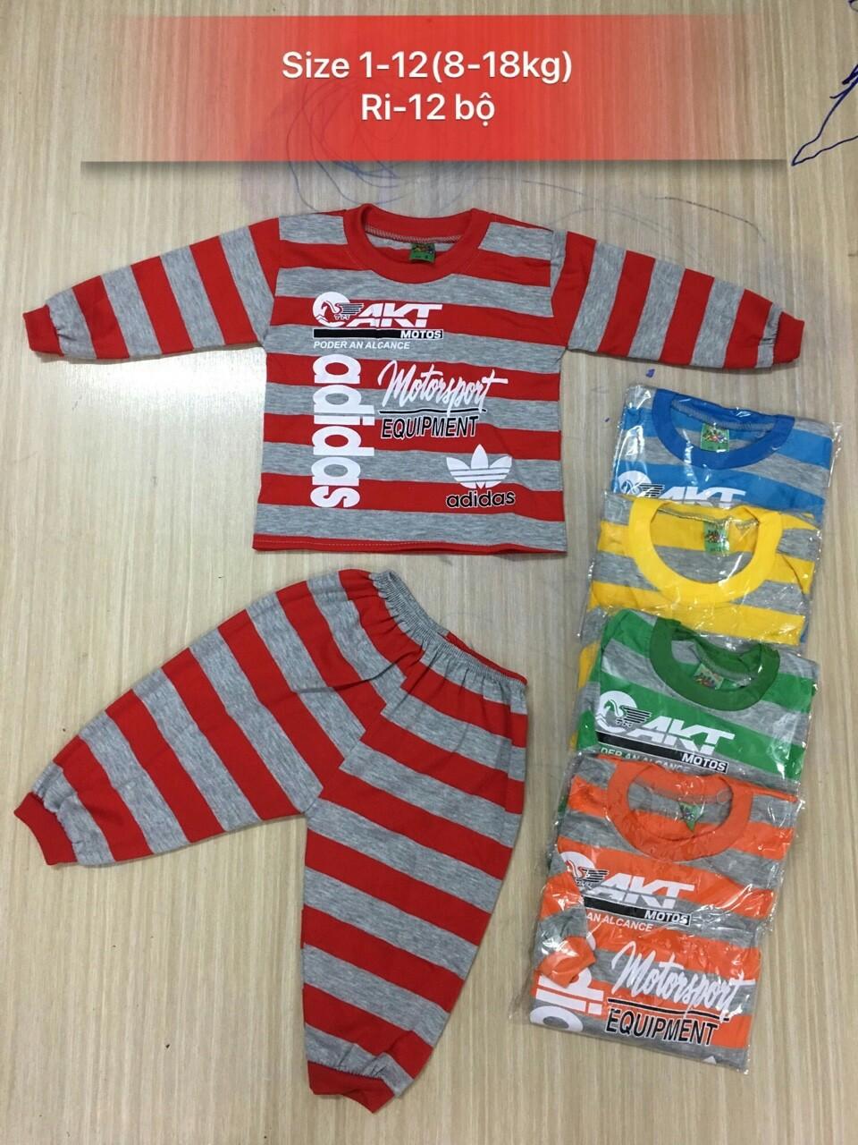combo 3 bộ đồ tay dài cho bé trai từ 5-24 kg