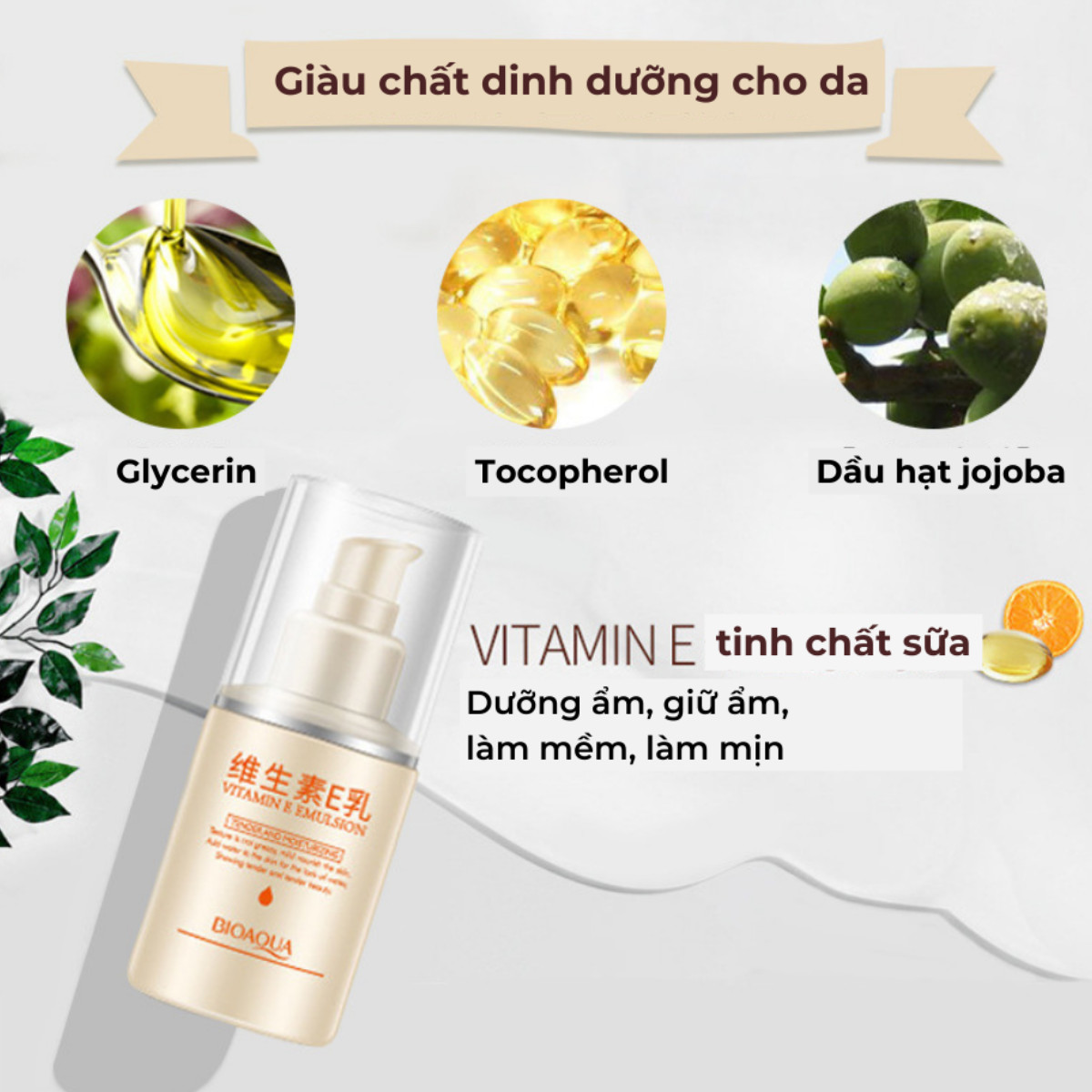 Sữa Dưỡng Da Vitamin E Cấp Ẩm, Làm Trắng Dịu Nhẹ Cho Da