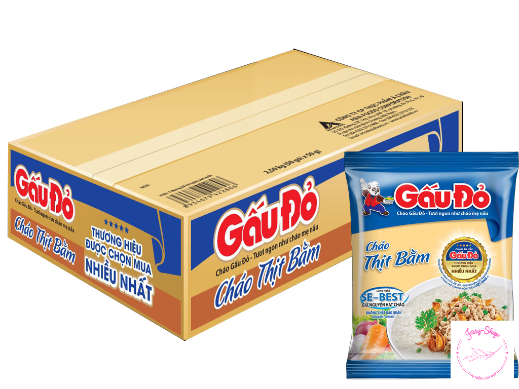 [HCM][CHỈ GIAO Ở TPHCM] Combo 10 Gói Cháo Thịt Bằm Gấu Đỏ 50g