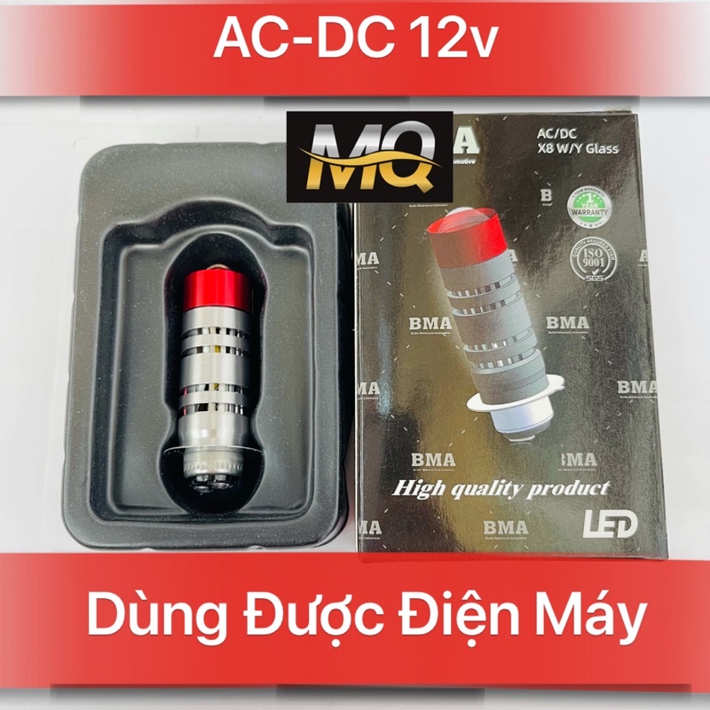 Đèn Pha Led Bi Cầu Mini 2 Mầu Vàng Trắng H6