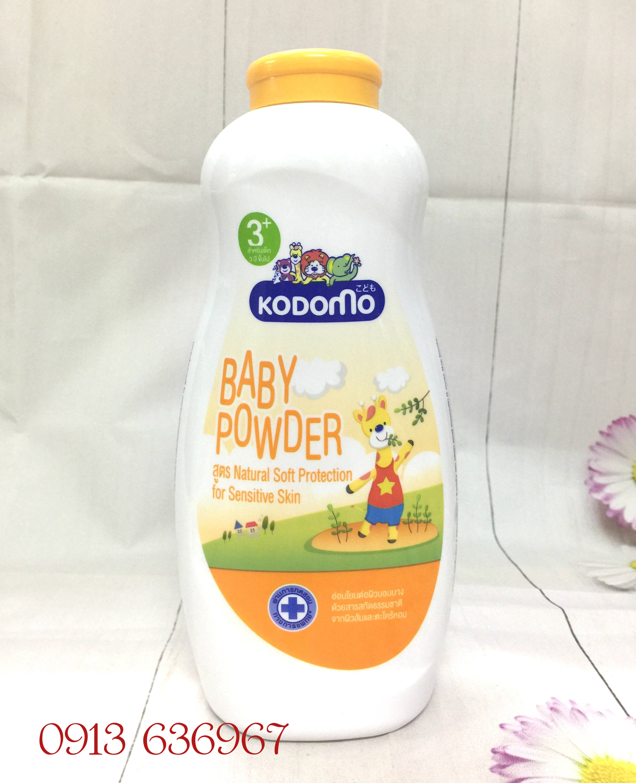 Phấn rôm Kodomo Natural Soft Protection 350g (dưỡng ẩm và ngăn côn trùng)