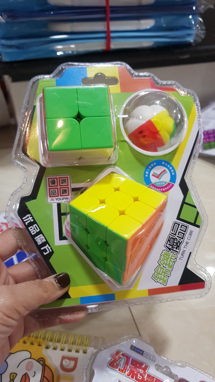 Combo 3 Khối Rubic ( 3X3; 2X2, Khối Tròn) Kèm Sách Hướng Dẫn