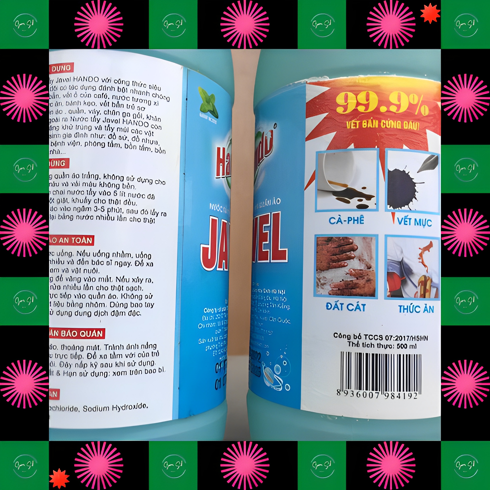 [Dọn nhà] Nước tẩy trắng quần áo Javel Hando 500ml