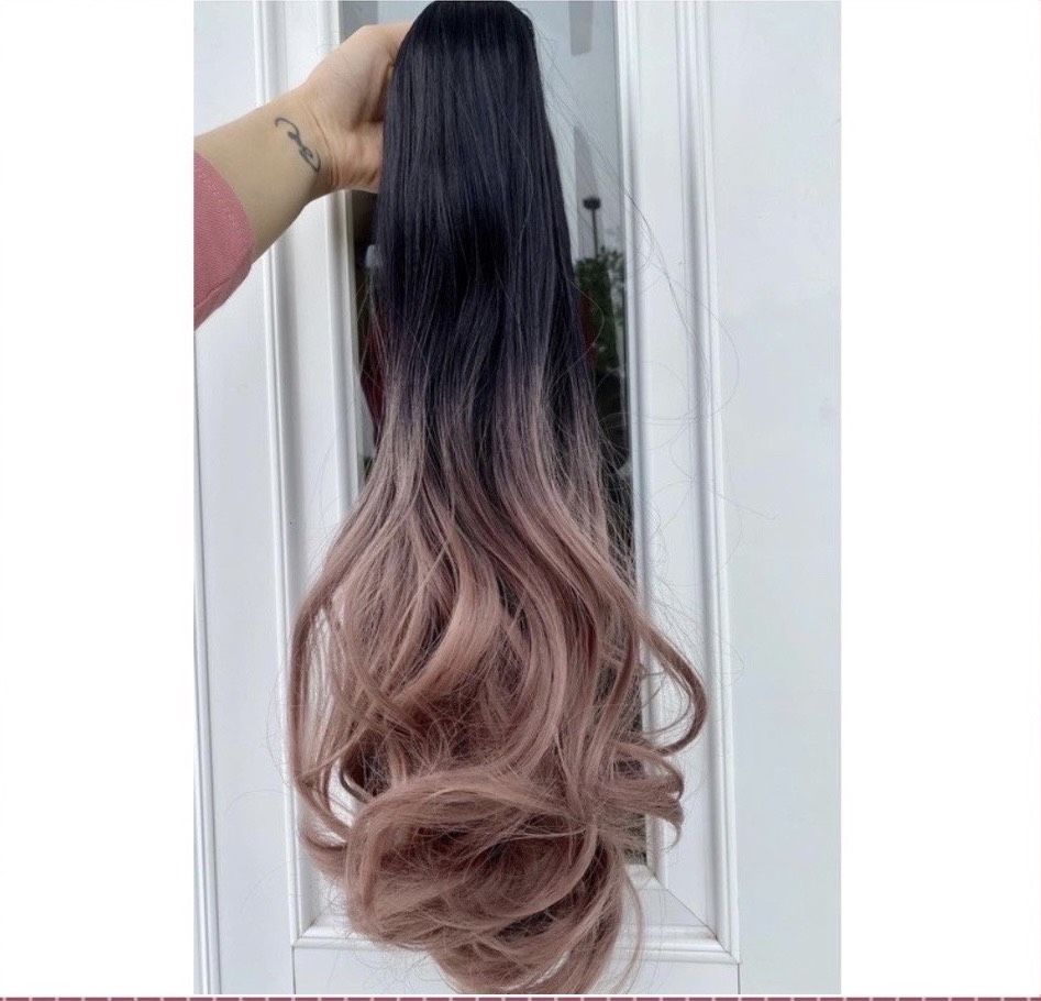 Tóc giả nữ❤️Tóc giả ngoạm omber Hồng tím