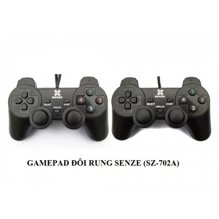Tay cầm game đôi, gamepad Senze SZ-702A có rung cổng usb cho PC, laptop
