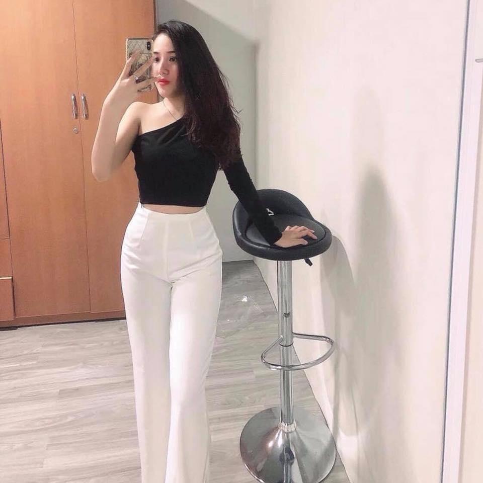 Áo 1 tay trơn như mẫu mặc vải lụa