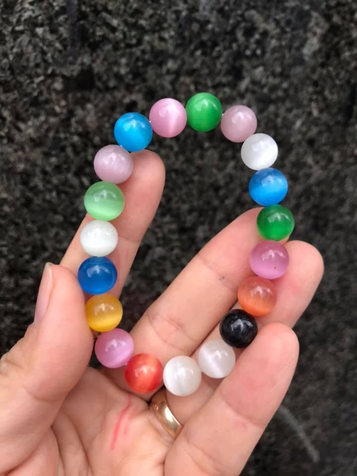 [HCM]VÒNG TAY ĐÁ MẮT MÈO NGŨ SẮC