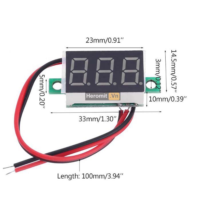 Đồng Hồ Đo Điện Áp Volt Kế 0.36 inch 4.5-30VDC