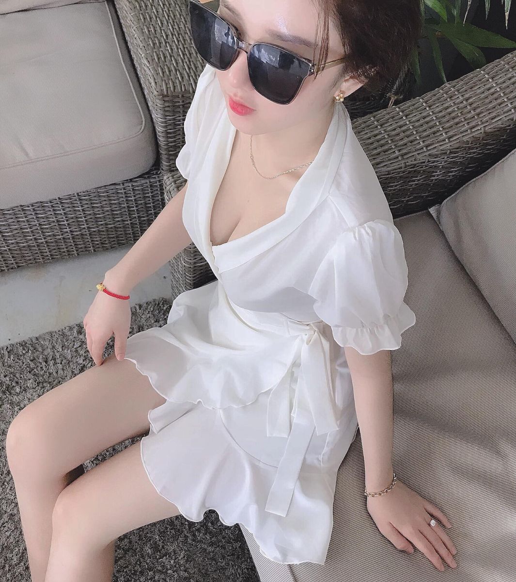 JUMPSUIT DẠNG VÁY NHÚN BÈO